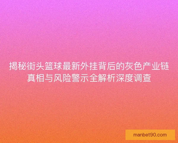 揭秘街头篮球最新外挂背后的灰色产业链真相与风险警示全解析深度调查 揭秘街头篮球最新外挂背后的灰色产业链真相与风险警示全解析深度调查